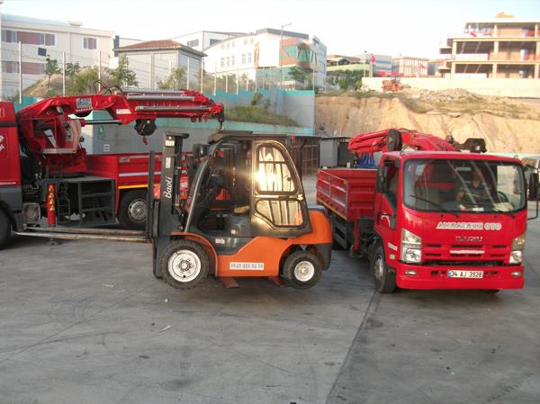 Araç ve forklift çalışmaları.